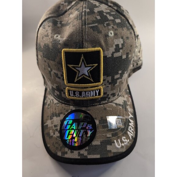 United States Army Star Camo Baseball Cap Licensed Patch Hat  US Military - Picture 1 of 3